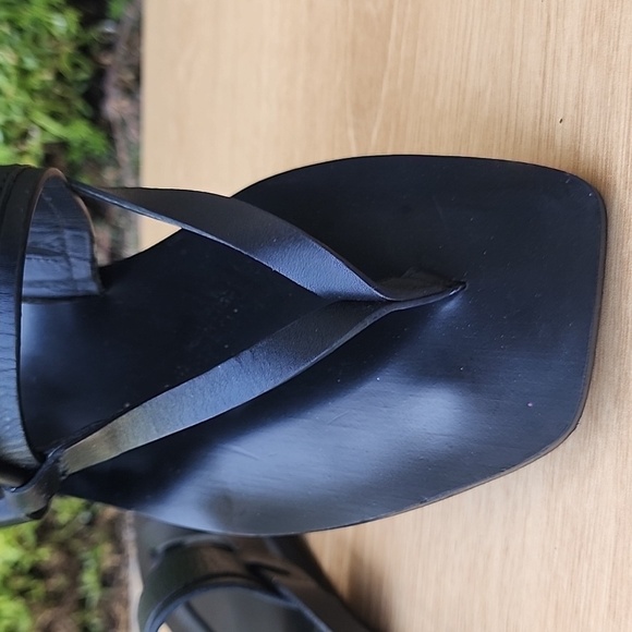 Allsaints Bayley Black Leather Sandals Size 8 - Picture 6 of 9